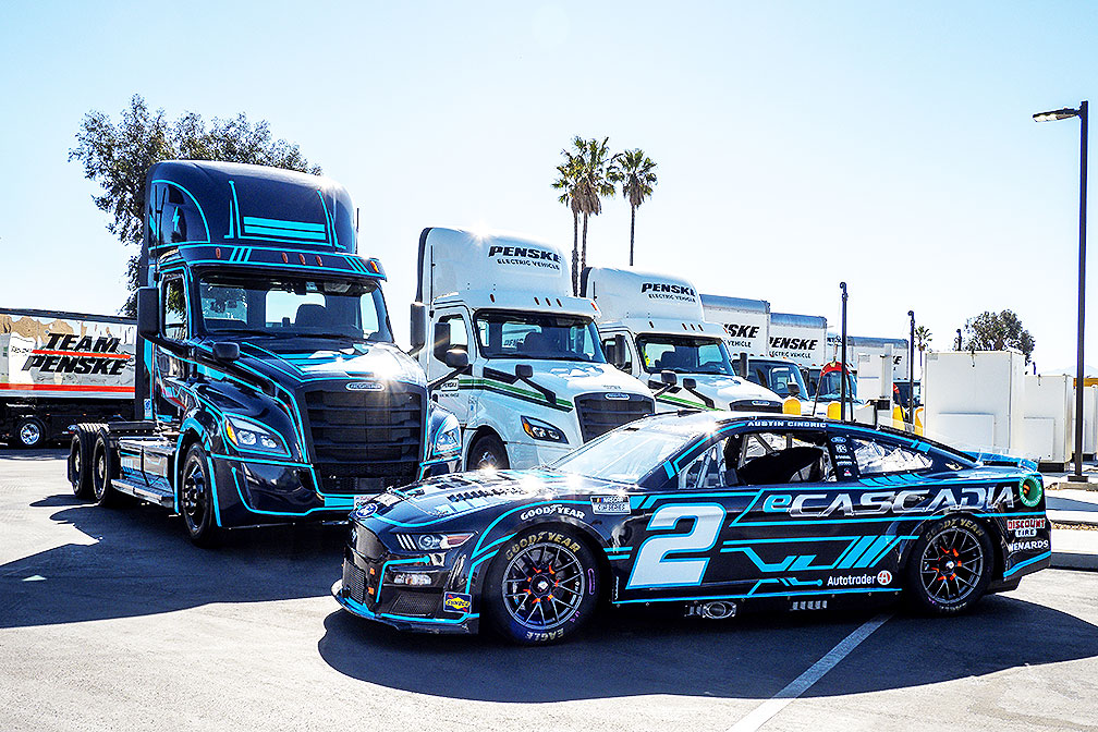 Team Penske the first NASCAR Team to use a fully electric semi