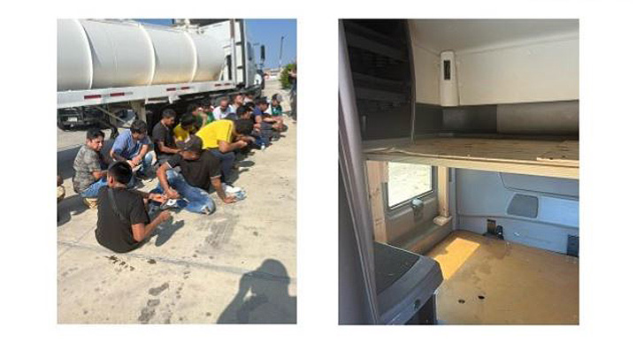 24 undocumented immigrants found hiding in rig’s sleeper