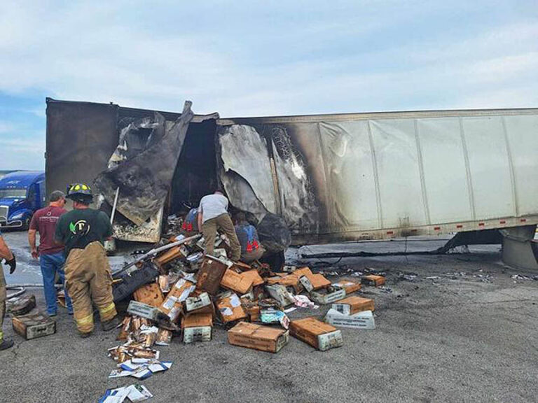 Firefighters overheat extinguishing Tennessee mail rig fire