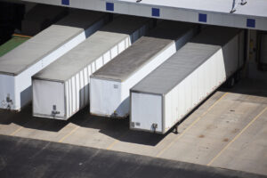 Loading docks and semi truck trailers