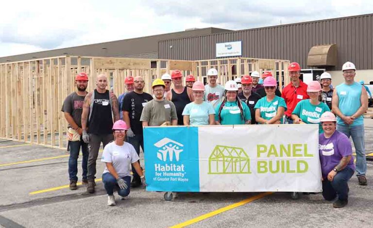 Bendix volunteers work with Habitat to build home for Indiana family