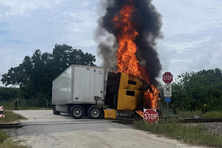 Semi collides with Amtrak train in Florida