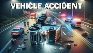 Vehicle accident or truck accident news graphic