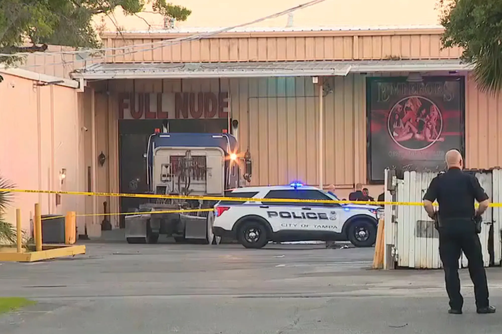 Semi-trailer driver crashes into strip club after being thrown out, killing 1