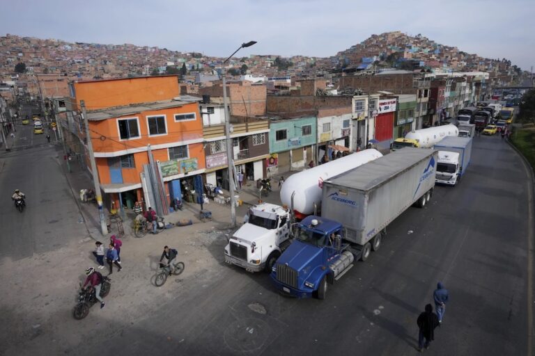 Colombian truckers block highways in main cities in protest over increases in fuel prices