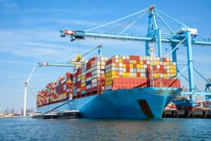 Cargo ship loaded with containers