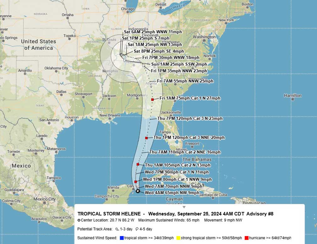 Hurricane Helene path ALDOT 20240925 web