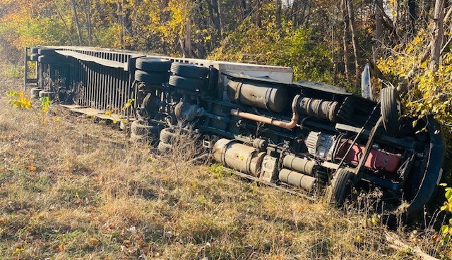 I-70 accident sends two to hospital after semi crash