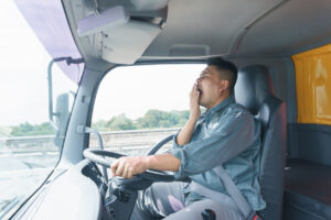 Asian man truck driver in delivery and transportation