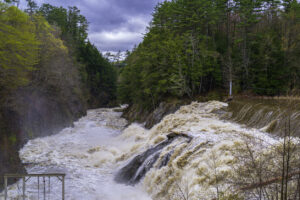 Quechee Gorge Dam along the Ottauquechee River in Hartford, Vermont, USA