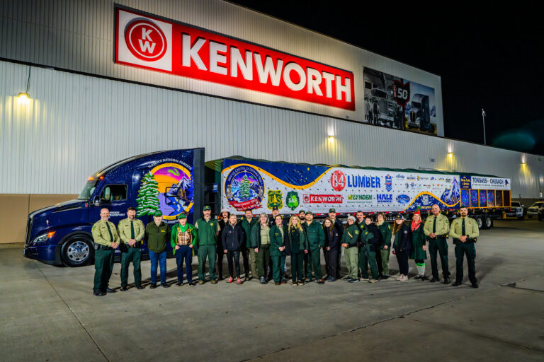 Ho Ho Ho! Kenworth’s T680 shows off U.S. Capitol Christmas tree ‘Spruce Wayne’ at Chillicothe Plant