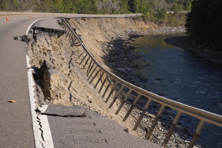 Driver dies after crashing on hurricane-damaged highway in North Carolina