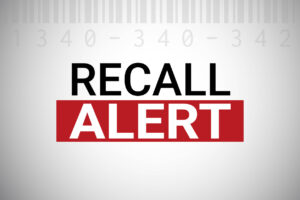 Recall alert background template. Banner design with text and barcode.