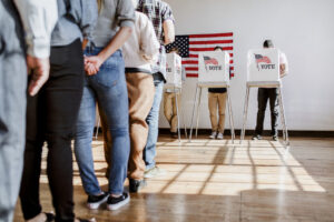 American at a polling booth