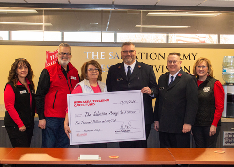 Salvation Army receives $5,000 boost from Nebraska Trucking Cares Fund for hurricane relief