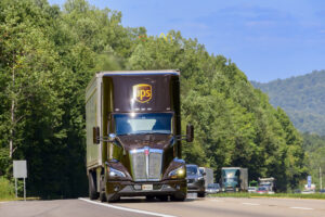 UPS Semi Leads Traffic On A Hot Tennessee Summer Day