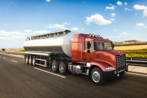 Tanker with beautiful landscape background