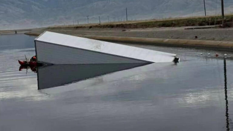 Big rig driver dead after crash into California aqueduct