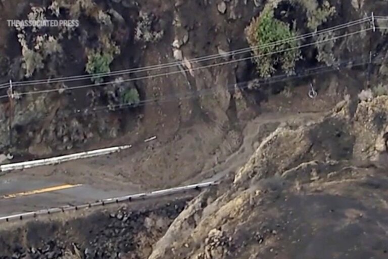 Rain in Southern California creates mudflows but helps firefighters