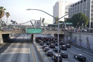 AP Protestors on 101 Freeway web