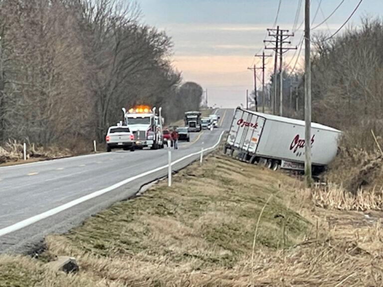 Kentucky highway blocked after semi blown off the road