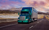 Semi Trucks on the Nevada Highway, USA. Trucking in Utah , USA