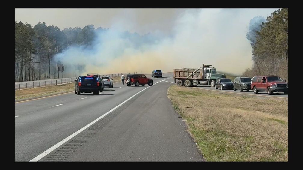 Wednesday wildfires close highways in Arkansas