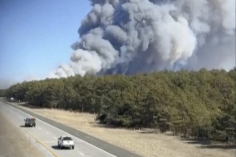 Firefighters knock down wind-driven brush fire on Long Island but risk remains with high winds